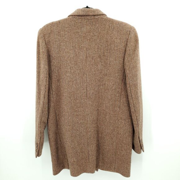 VTG Peabody House 100% Wool Tweed Long Line Blazers 10 Brown/Tan - Picture 2 of 16